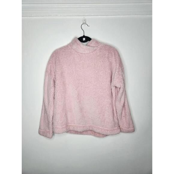 Other - Jane & Bleecker Pajama Top Womens Medium Pink Fleece Mock Neck Pullover Lounge